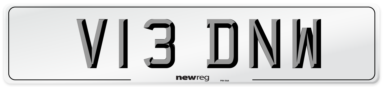 V13 DNW Number Plate from New Reg